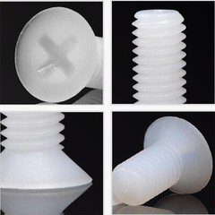 US Stock 50pcs M4 x 12mm Nylon screws countersunk head flat head screws White