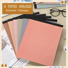 Fuutreo 8 Pcs 8.5” x 11” Colored Legal Pad 50 Sheets Per Advanced Grey