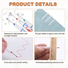 8Pcs Long Head Deep Hole Marker Pens (Blue, Red, Green, Brown)