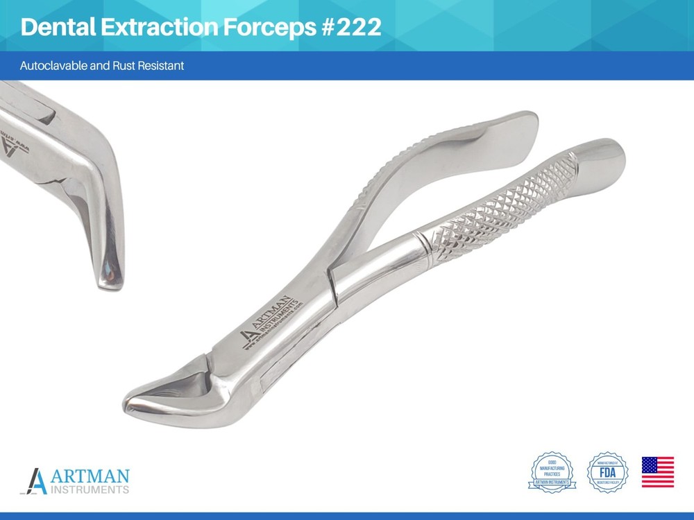 Artman Instruments Dental Extraction Forceps (Lower Molars Universal #222)