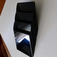 Vintage Modern Eldon II Black Plastic Wall Mount File Organizer 3 Tier Retro