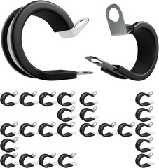 24PCS 1 Inch Stainless Steel Cable Clamps with Two Kinds of Screws,Rubber Cushio