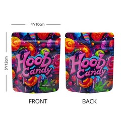 100pcs 3.5g Mixed Holographic Mylar Bags Smell Proof Resealable Zipper Pouches
