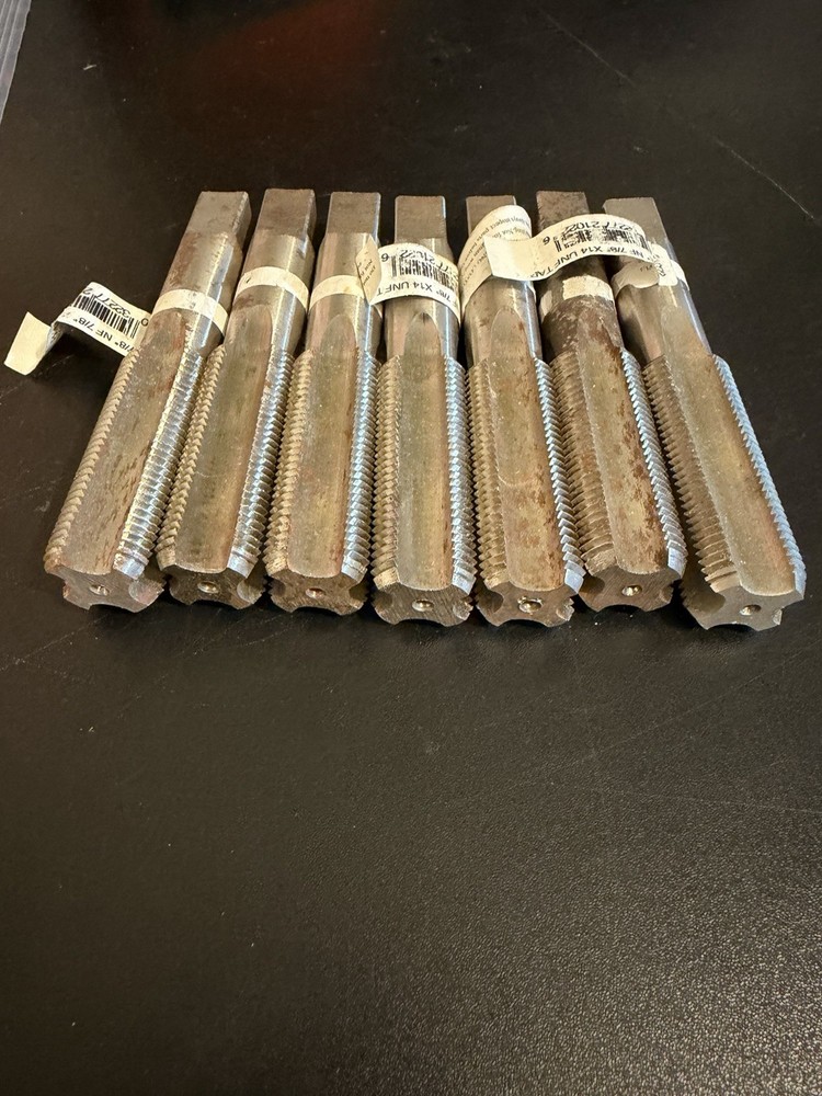 Lot Of 7 Irwin Hanson HSS Hand Taps 7/8-14 UNF NOS