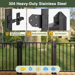 DIY DECK Deck Railing Gate Stainless Steel Black Textured Powder-Coat Finish …