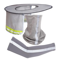 Topbuti 3 Pcs Hard Hat Sun Shade Full Brim Mesh Neck One-Size-Fits-Most, Grey