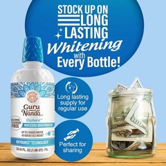 GuruNanda Oxyburst Teeth Whitening Mouthwash – Alcohol & Fluoride Free, with H