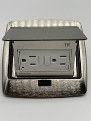 Leviton PFGF1-BN Pop-Up Floor Box TR GFCI 15A 125V Brushed Nickel Self-Test