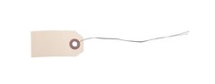 1000- 2 3/4″ x 1 3/8″ Size 1 Manila Inventory Shipping Hang Tags with Wire 13 Pt