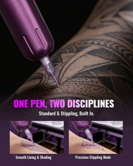 Neebol Wireless Tattoo Gun Kit with Color Screen, Cordless L, Purple