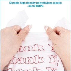 Durable HDPE Thank You Bags 100-count – Standard Size for Convenience & Quality