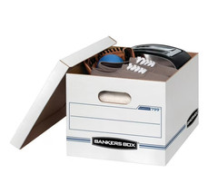 10 Pack, Bankers Box Basic Duty Latter/Legal File Storage Box with lids, White.