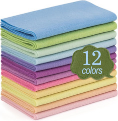 12 Rolls 8″X35″ 1.4Mm Thick Soft Felt Fabric Sheet 12 Assorted Macarone Series C