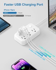 Type E F Plug Adapter, Germany France Travel Plug Adapter with 3 Outlets 3 US
