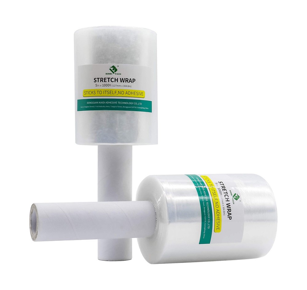 2 Pack Mini Stretch Wrap Roll with Handle 5 Inch Heavy Duty Packing Film