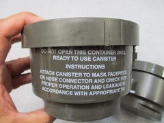 Lot of 2 USGI 40mm Gas Mask Filters C2A1 M40 NATO Threaded Canisters Sealed