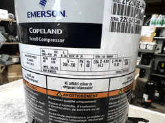 COPELAND ZP23K6E-PFV-130 230V 60HZ 1PH 23,000 BTU R-FOUR TEN A SCROLL A/C COMP
