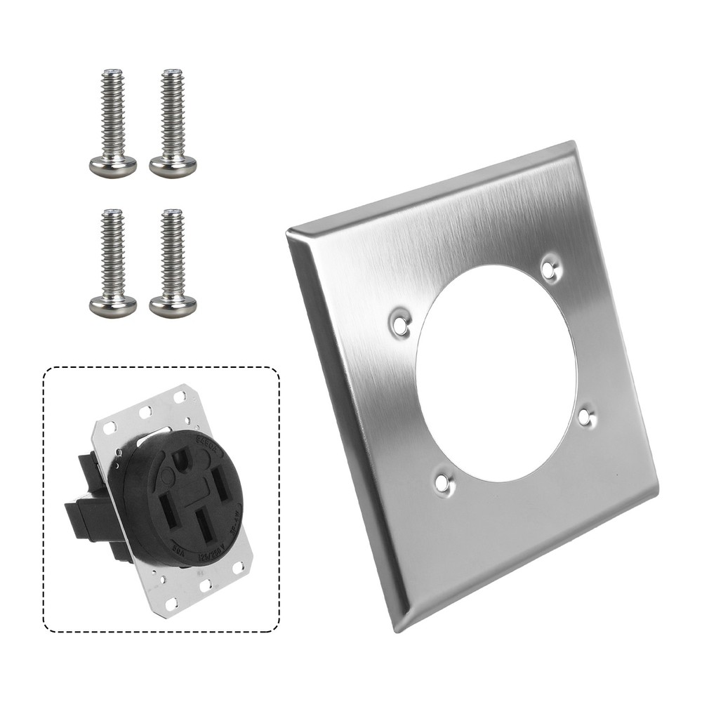 Single Hole 2 Gang Receptacle Wall Plate Ø2.48″ for 14-50R Hubbell HBL9450A US