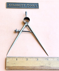 STARRETT No.277 Spring-Type Dividers with Round Legs; 4.0” Size & Capacity. USA