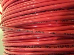 NOS Approx 300 Feet #14 Red Stranded Copper Wire THHN, THWN, MTW, Triangle A PWC