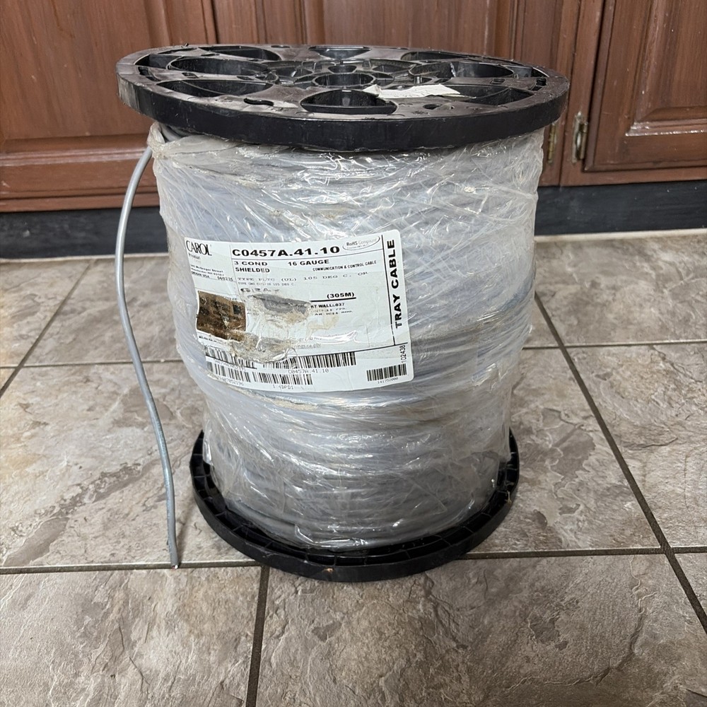 CAROL C0457A.41.10 Data Cable 3 Wire Gray 1000ft Open Box Free Shipping