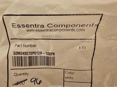 Essentra 50M40070P012 Nylon Pan Phillips Screw M4x0.70mm 12mm long (96)
