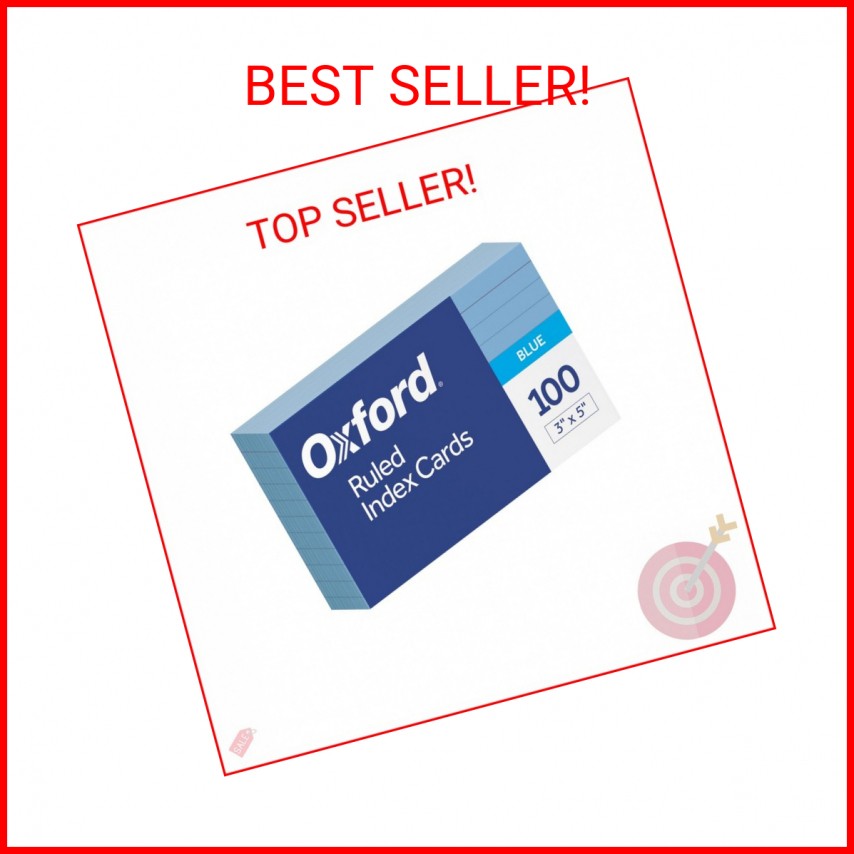 Oxford Ruled Color Index Cards, 3″ x 5″, Blue, 100 Per Pack (7321 BLU)