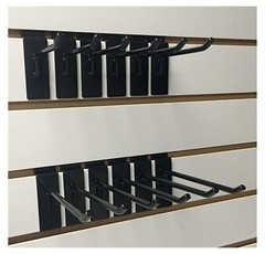 ExecuSystems Set of 12 (Six 4-Inch and Six 6-Inch) Slatwall Hooks- Black