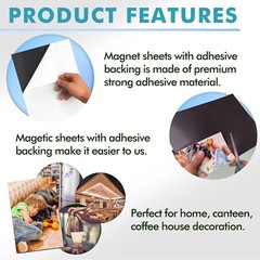 Strong Flexible Self Adhesive Magnetic Sheet 5×7 Photo Magnet Sheets 20 Mil 5PK