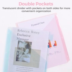 Pastel Binder Dividers with Tabs and Pockets – Soft Plastic Dividers for 3 Ri…