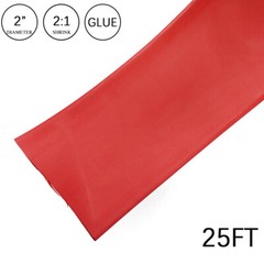 2:1 Heat Shrink Tubing Tube 2″ Red Glue Waterproof Dual Wall Wires Wrap