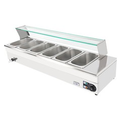 Electric Bain Marie Buffet Server 6 Pans 1200W Commercial Countertop Food Warmer