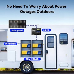 POERUNI 12V 300Ah LiFePO4 Battery 4000+ Deep Cycles 3840Wh 200A BMS for RV Solar