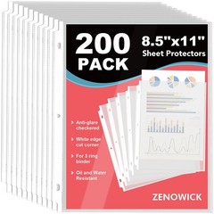 200 Pack Sheet Protectors 8.5 x 11 inch Clear Page Protectors for 3 Ring Bind…