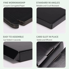 6 Pack Black Shipping Boxes, 7x5x2 Inch Durable Cardboard Mailers for Business