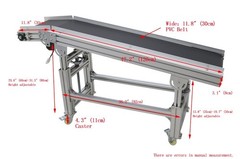110V 59″×11.8″ Electric Plane Ramp Conveyor Transpotation Machine 66-88Lbs Load