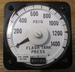 General Electric 50-100111FXZZ2 D-C Ammeter 0-1400PSIG Type DB18 10-50MA Code FC