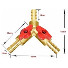 3/8″ Hose Barb Y shape 3 way Union Split Brass Shut off Ball Valve Fitting N889