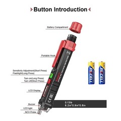 Probador De Voltaje Sin Contacto Detector De Voltaje De 12-1000V Ca Prueba D…