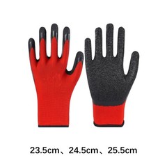 Rubberized Work Gloves Nonslip Surfaces Reinforced for Mechanics Construction