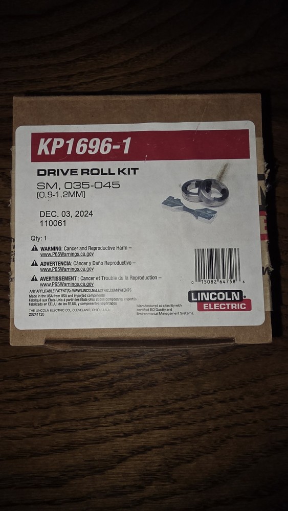 Lincoln Electric Drive Roll KP1696-1 Kit .035-.045 (0.9-1.2mm)