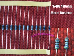200pcs, 1/4W 0.25W 470 Ohm Metal Film 1% tolerance Resistors Ideal for 12V LEDs