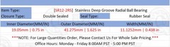 [Qty.10] SR12-2RS Stainless Ball Bearing [0.75in Bore x 1.625in OD x 0.438in W]