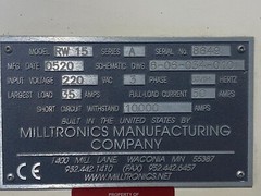 MIltronics – RH15 – Model Year 2005 – 25″ x By 15″ Y By 19″ Z