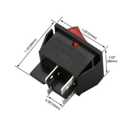 DPST Rocker Switch,ON/Off 4-Pin 16A 250V AC,Red LED Illuminated Snap-in Power…