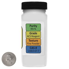 Titanium Dioxide [TiO2] 99+% ACS Grade Powder 4 Oz in a Space-Saver Bottle USA