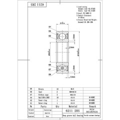 (4) 6211-2RS Premium Rubber Seal Ball Bearing C3 EMQ, 55x100x21, 6211 2RS 6211rs