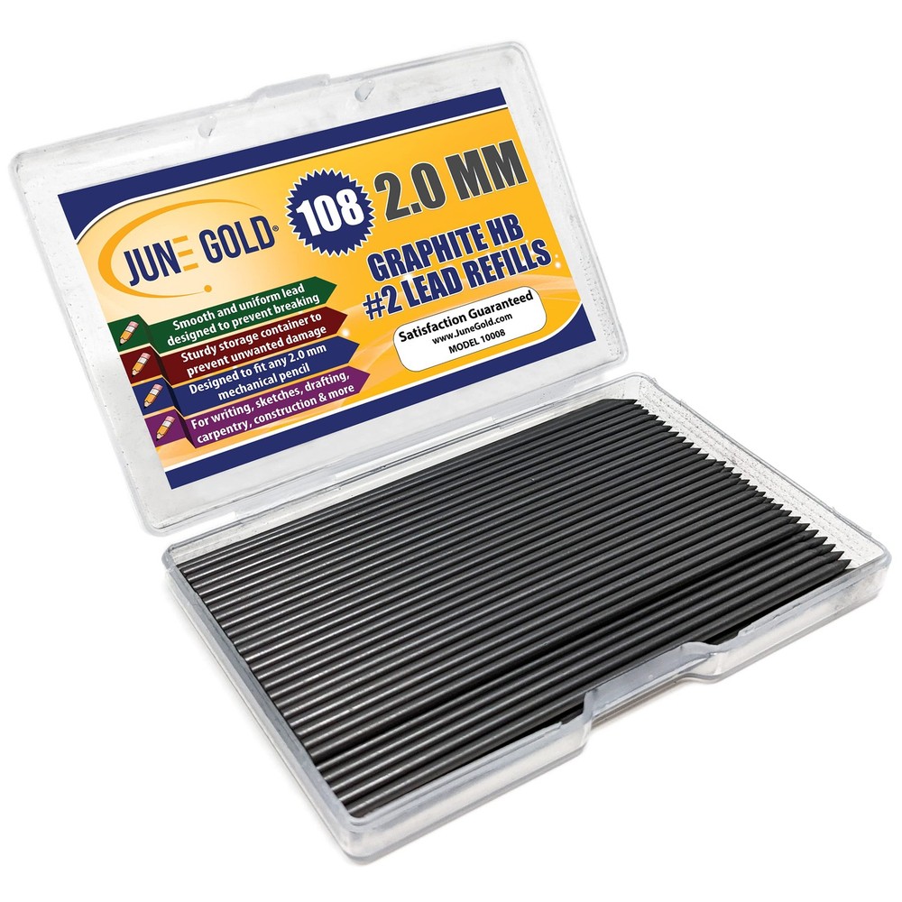 June Gold 108 Pieces, 2.0 mm HB #2 Lead 108 Count (Pack of 1), Hb Graphite
