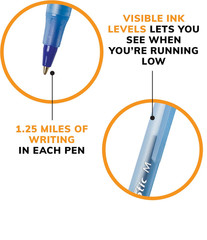 BIC Round Stic Xtra Life Blue Ballpoint Pens, Medium Point (1.0mm) 10-Count Pack