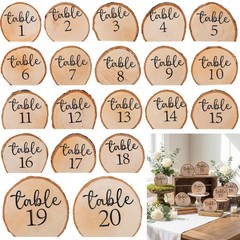 20 PCS Rustic Wood Table Number Set Wedding Centerpiece Banquet Event Decor